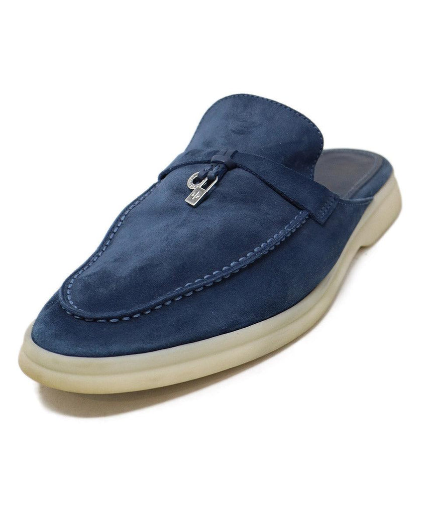 Loro Piana Blue Suede Slides sz 11 - Michael's Consignment NYC