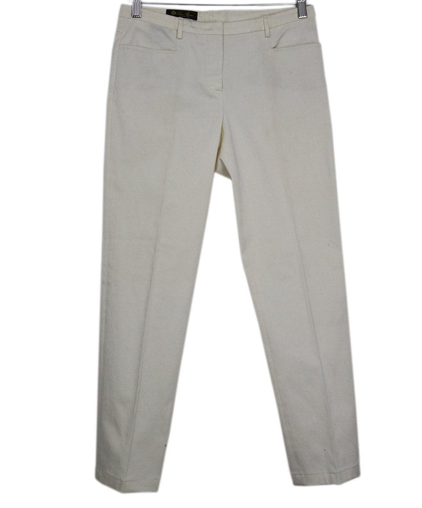 Loro Piana Cream Cotton Pants sz 4 - Michael's Consignment NYC