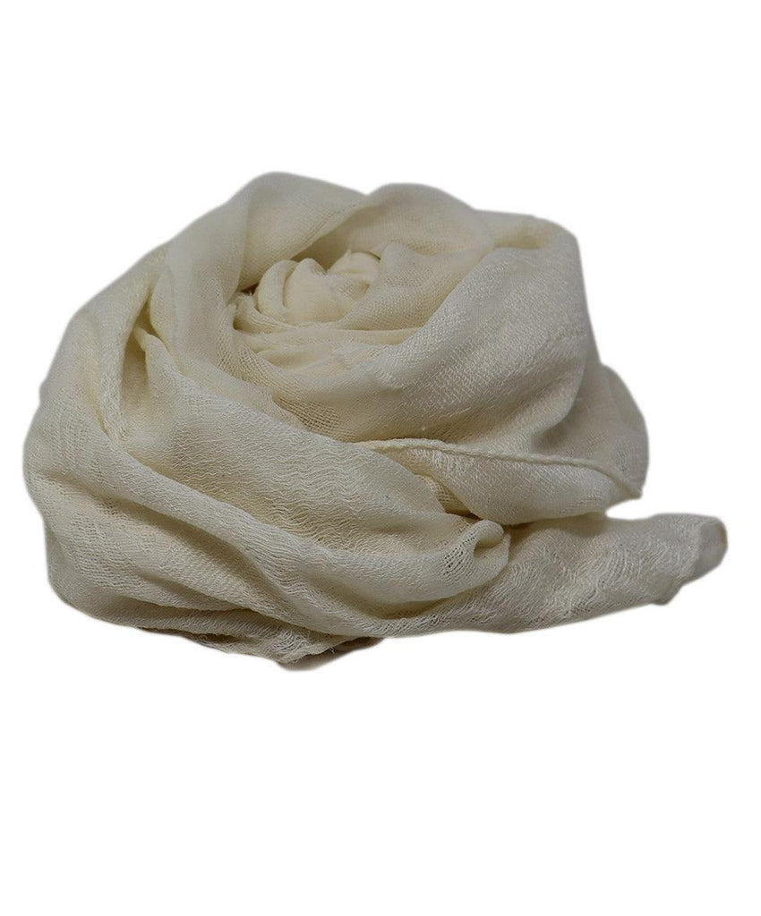 Loro Piana Cream Silk Scarf - Michael's Consignment NYC