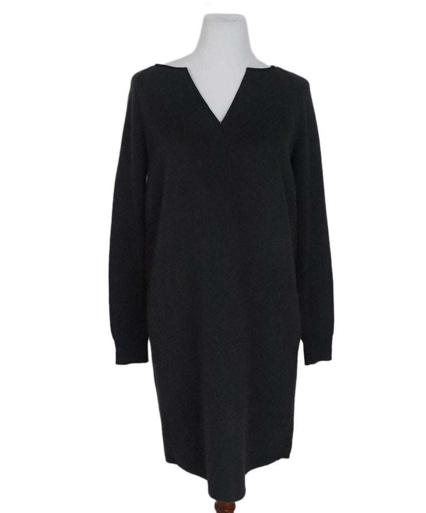 Loro Piana Grey & Black Cashmere Longsleeve Dress sz 4 - Michael's Consignment NYC