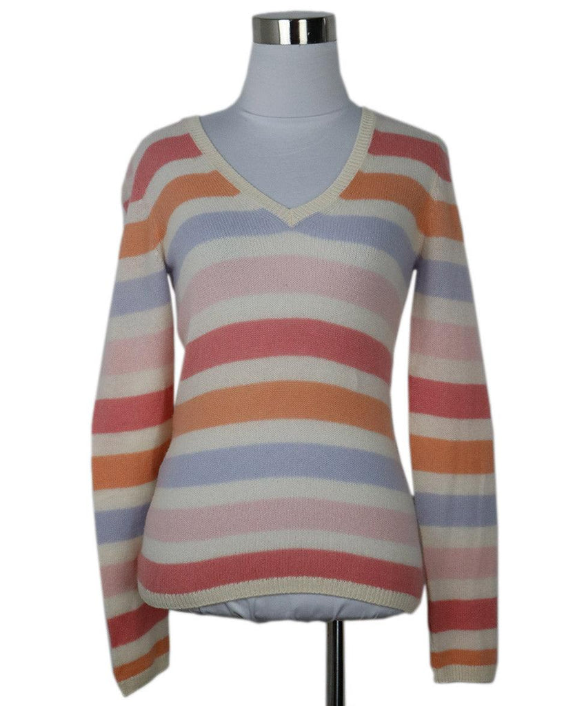 Loro Piana Pink Orange & Lilac Striped Sweater sz 4 - Michael's Consignment NYC