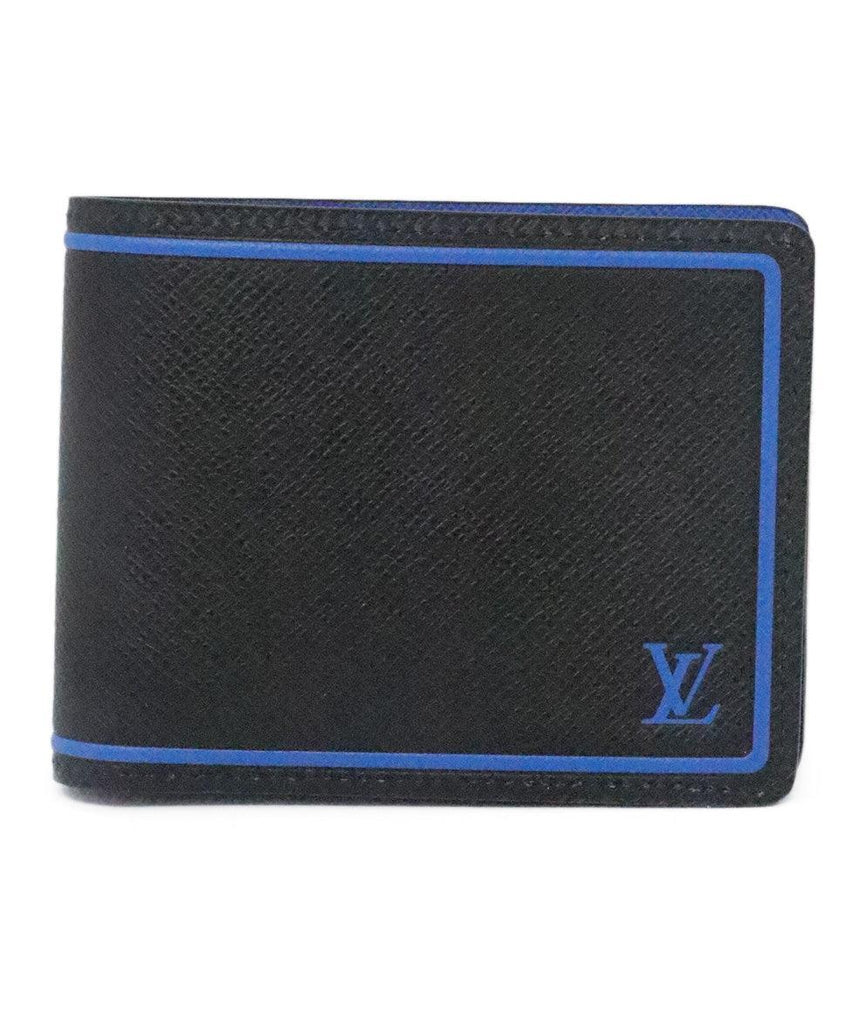 Louis Vuitton Black & Blue Leather Wallet - Michael's Consignment NYC