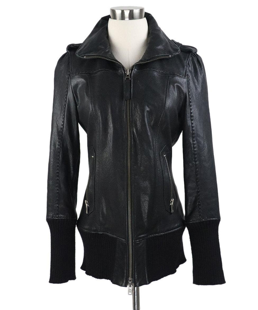Mackage Black Leather Jacket sz 2 - Michael's Consignment NYC