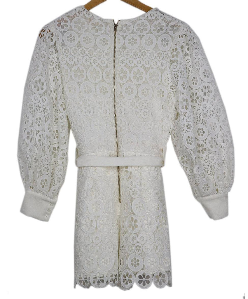 Maje White Eyelet Lace Jumpsuit w/ Belt sz 4 - Michael's Consignment NYC