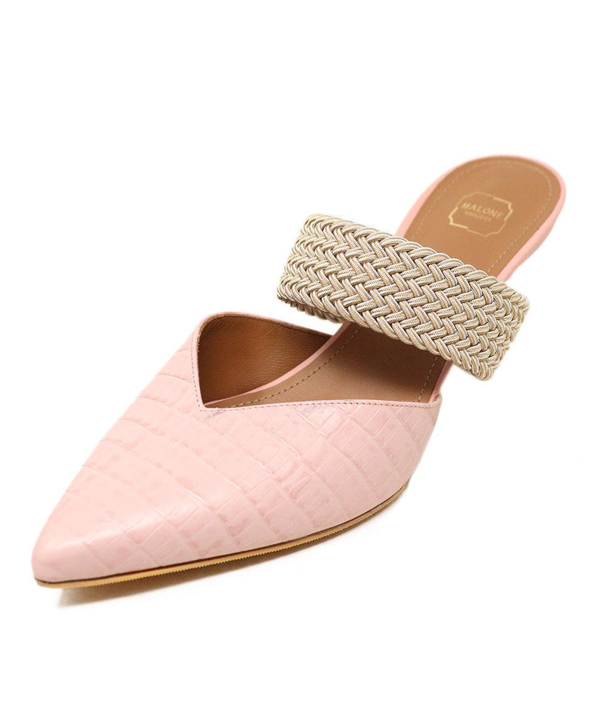 Malone Pink Leather Elastic Mules sz 37 - Michael's Consignment NYC