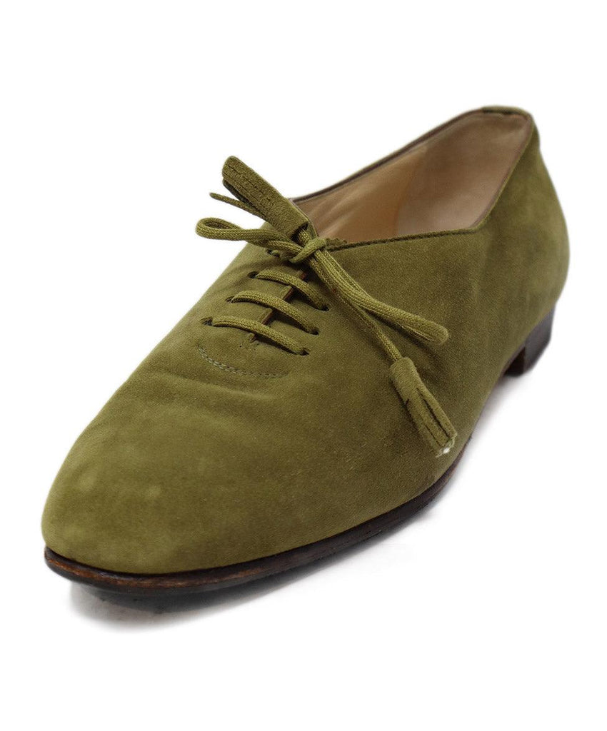 Manolo Blahnik Vintage Olive Suede Shoes sz 7.5 - Michael's Consignment NYC