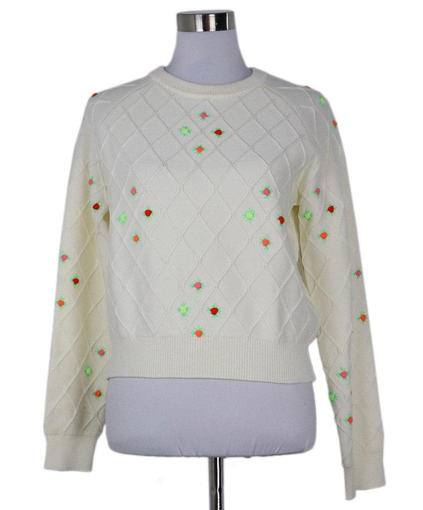 Manoush Ivory Floral Embroidered Sweater sz 4 - Michael's Consignment NYC