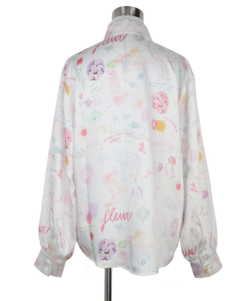 Manoush White & Multicolor Print Blouse sz 4 - Michael's Consignment NYC