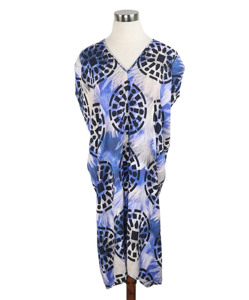 Maria + Cornejo Blue Multicolor Silk Dress sz 4 - Michael's Consignment NYC