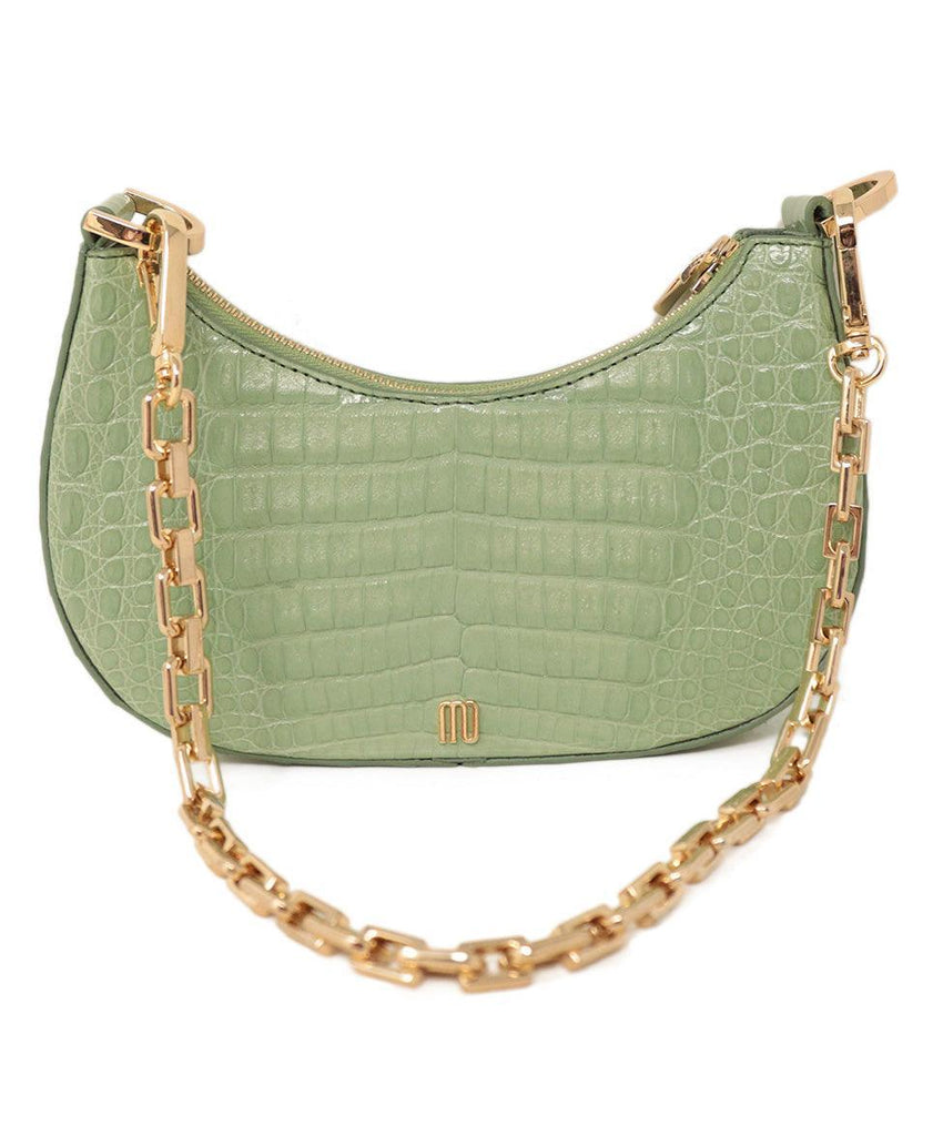Maria Oliver Mint Green Crocodile Small Mia Bag - Michael's Consignment NYC