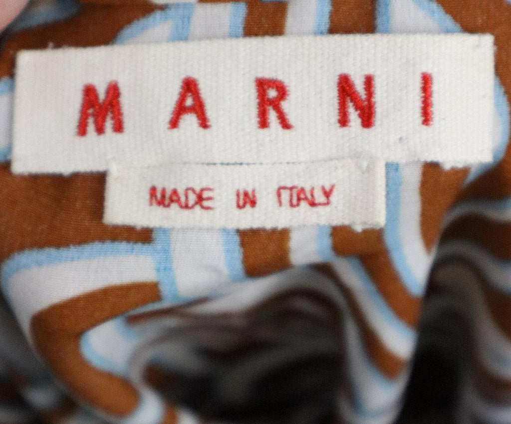 Marni Rust White & Blue Print Top sz 4 - Michael's Consignment NYC
