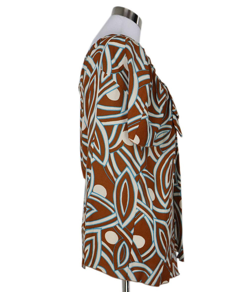 Marni Rust White & Blue Print Top sz 4 - Michael's Consignment NYC