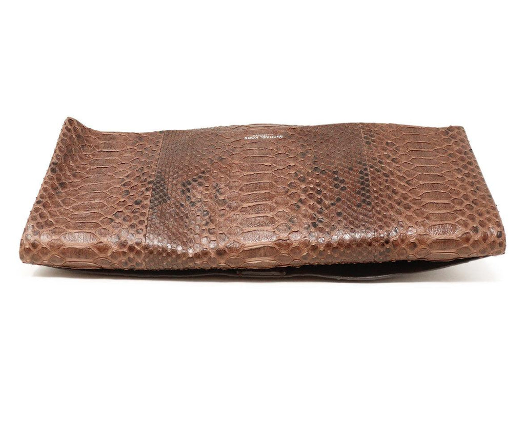 Michael Kors Brown Python Clutch - Michael's Consignment NYC