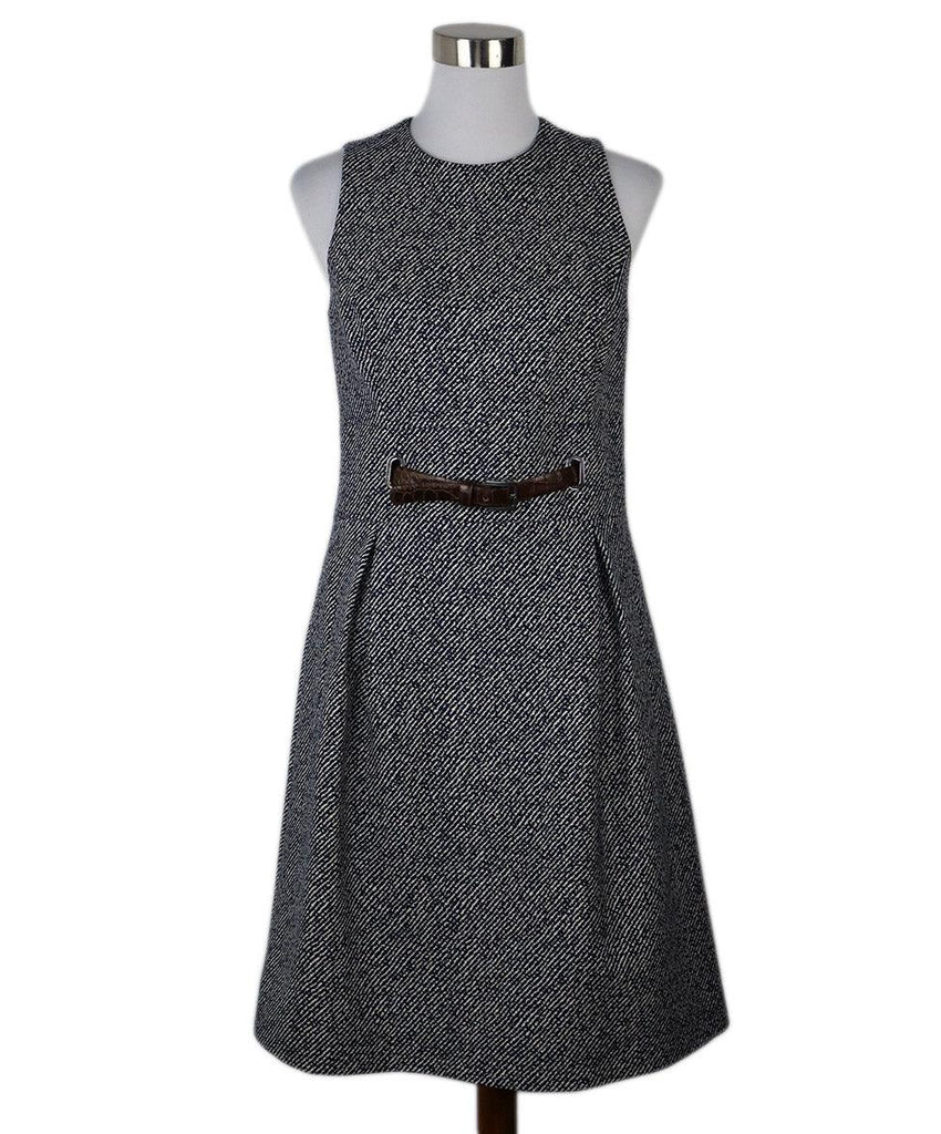 Michael Kors Navy & White Print Dress w/ Belt sz 8 - Michael's Consignment NYC