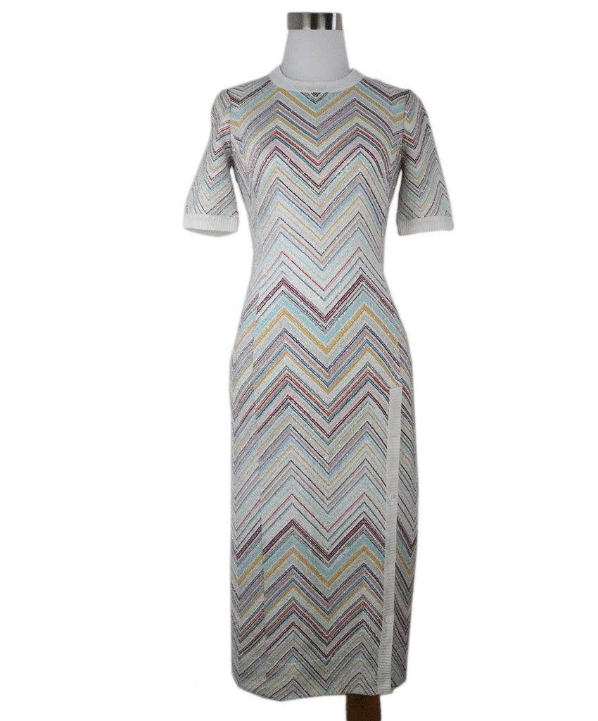 Missoni White Sequin Dress w/ Multicolor Stripes sz 4 - Michael's Consignment NYC