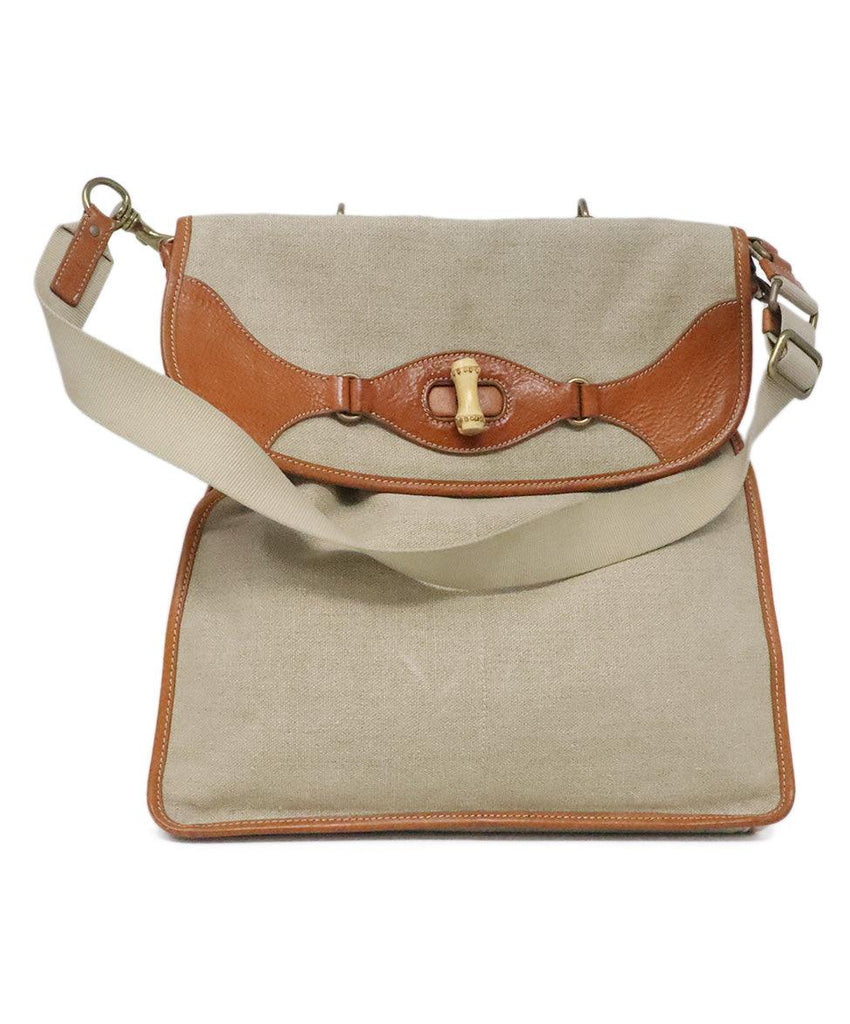 Miu Miu Beige Canvas & Leather Satchel - Michael's Consignment NYC