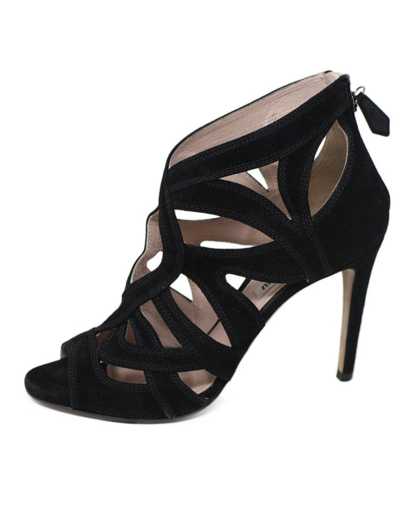 Miu Miu Black Suede Heels Sz 38 - Michael's Consignment NYC