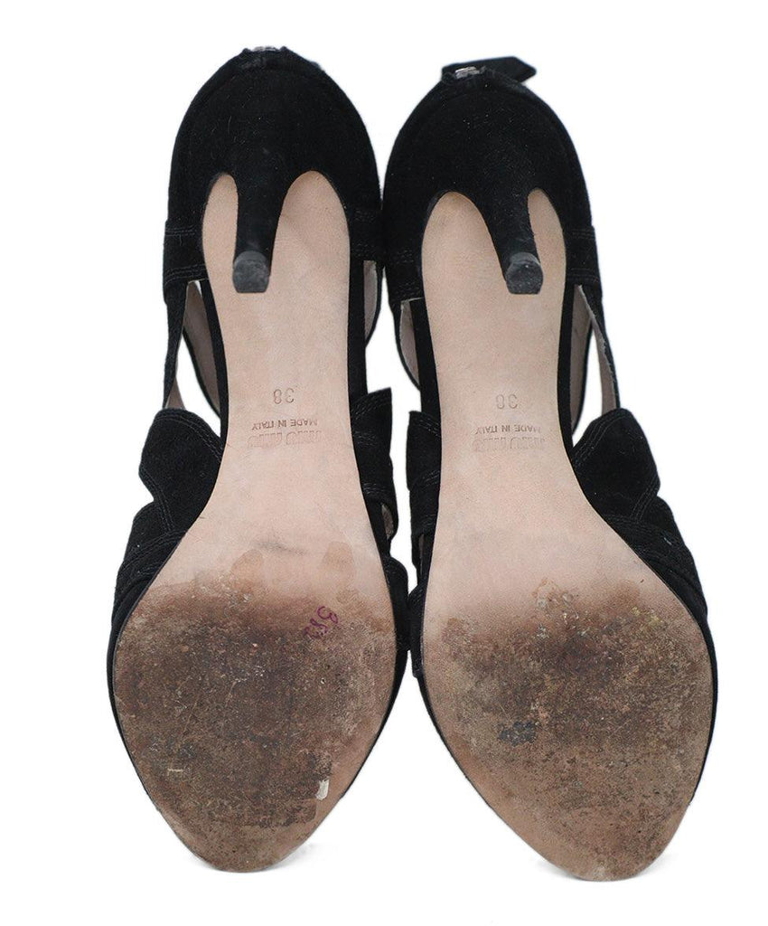 Miu Miu Black Suede Heels Sz 38 - Michael's Consignment NYC