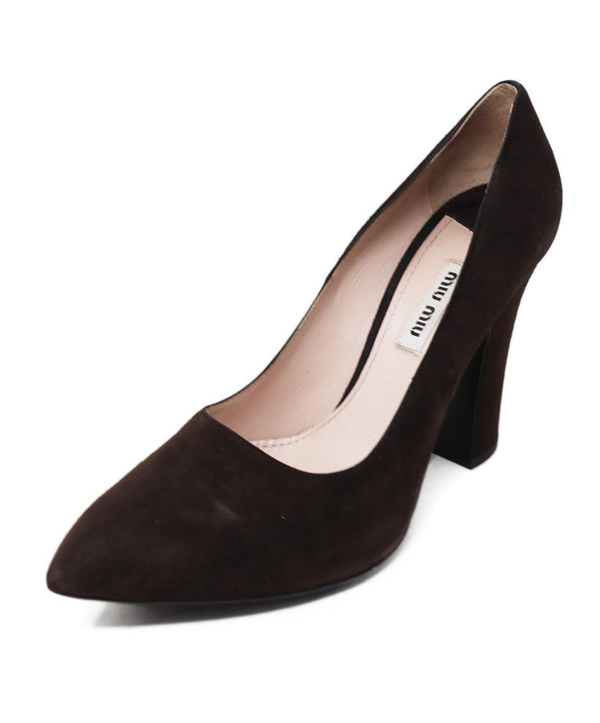 Miu Miu Brown Suede Heels sz 6.5 - Michael's Consignment NYC
