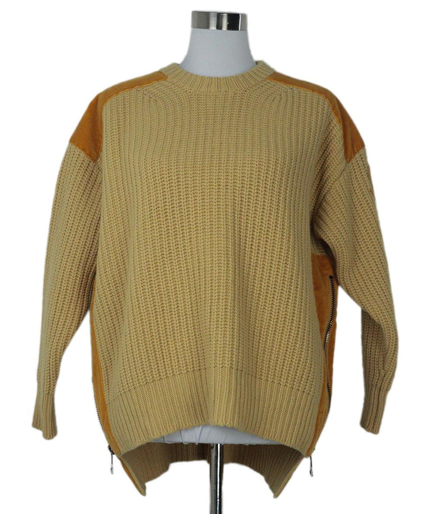 Moncler Yellow Sweater w/ Zipper Trim sz 4 - Michael's Consignment NYC