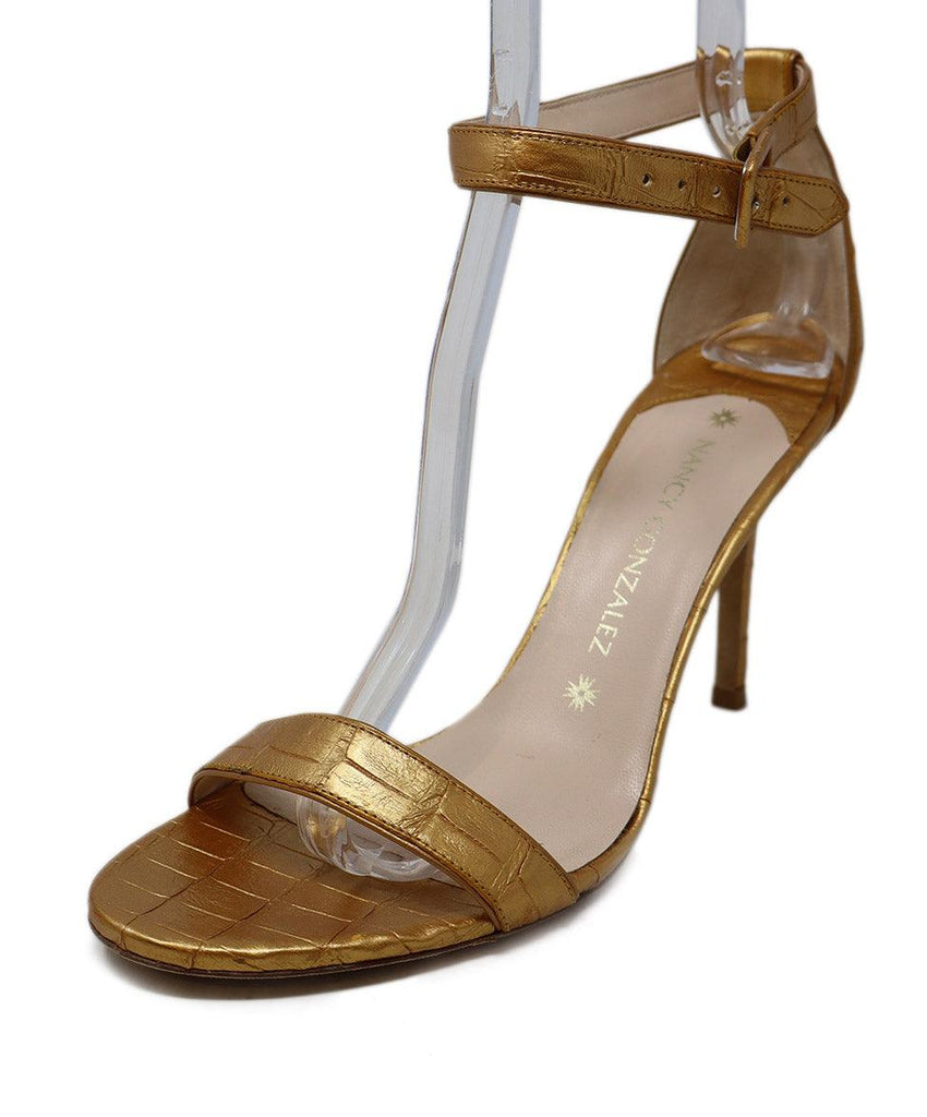 Nancy Gonzalez Gold Crocodile Sandals sz 9 - Michael's Consignment NYC