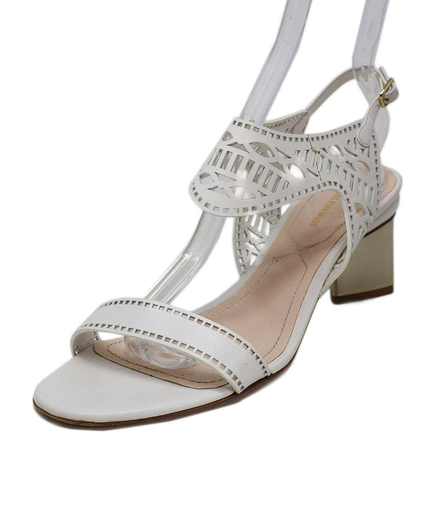 Nicholas Kirkwood White Cutwork Leather Sandals sz 11 - Michael's Consignment NYC