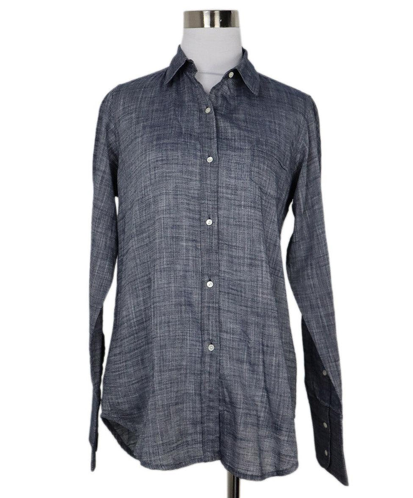 Nili Lotan Blue Cotton Shirt sz 4 - Michael's Consignment NYC