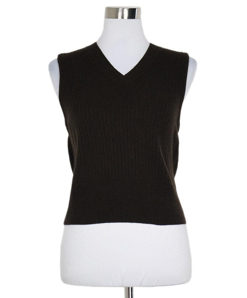 Nili Lotan Brown Cashmere Sweater Vest sz 2 - Michael's Consignment NYC