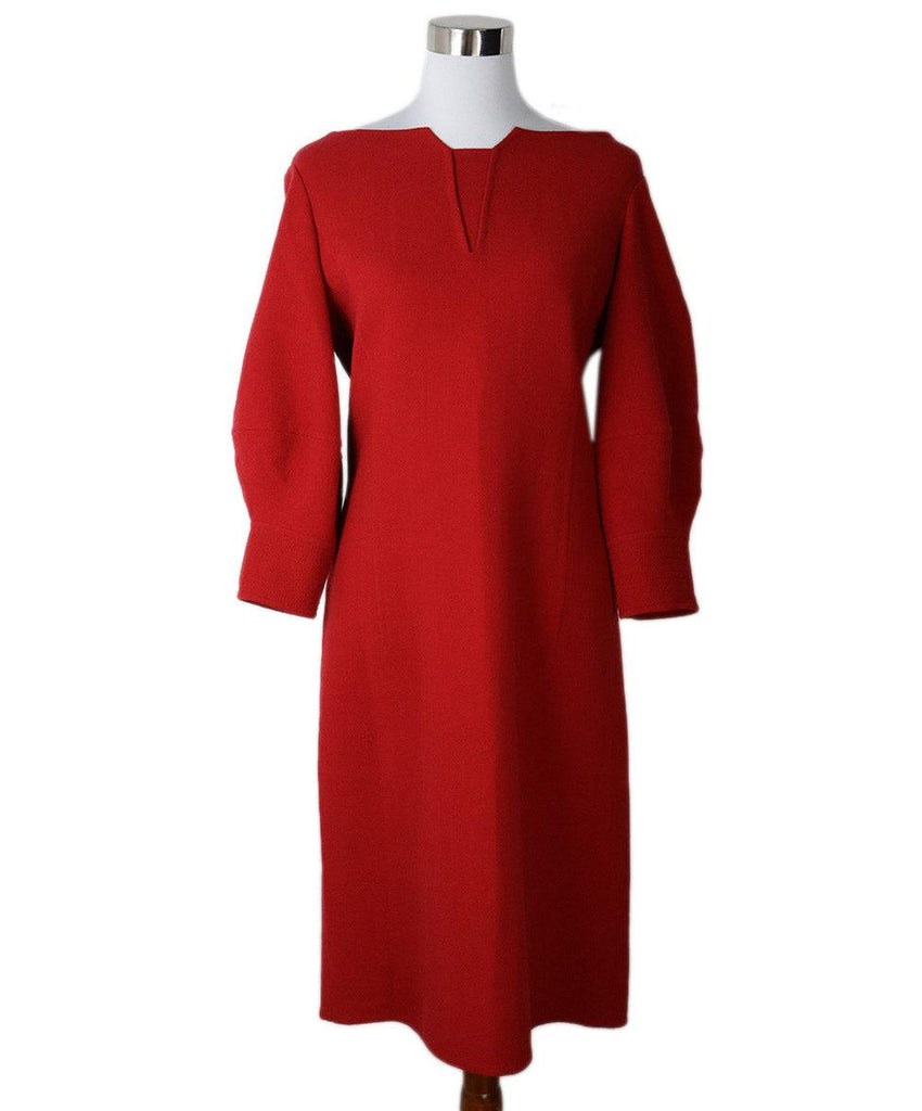 Oscar De La Renta Red Wool Dress sz 10 - Michael's Consignment NYC