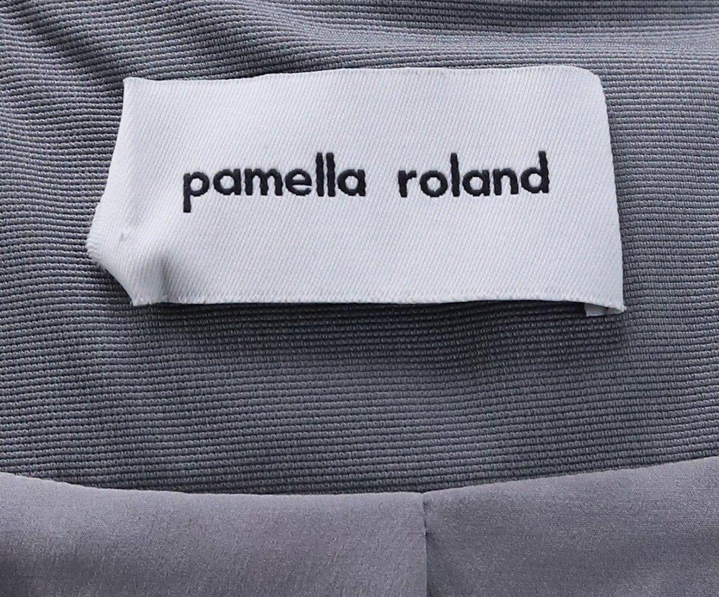 Pamella Roland Yellow Grey Blue Viscose Coat Sz 4 - Michael's Consignment NYC