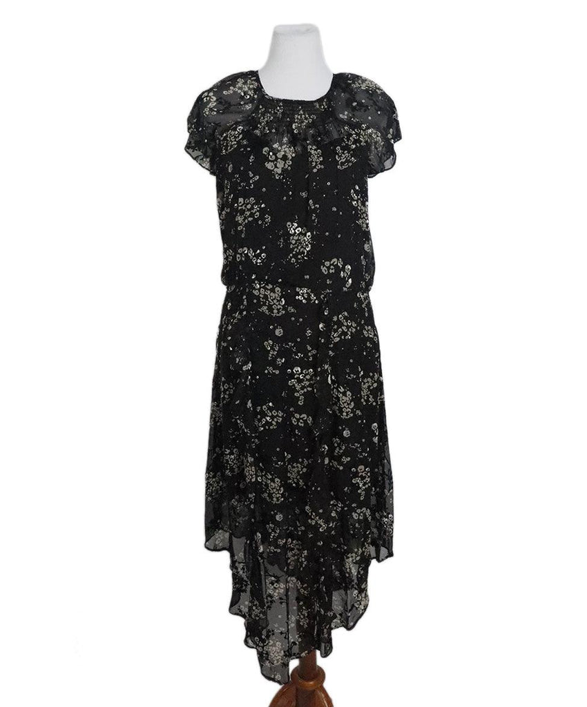 Parker Black & Beige Floral Print Dress sz 4 - Michael's Consignment NYC