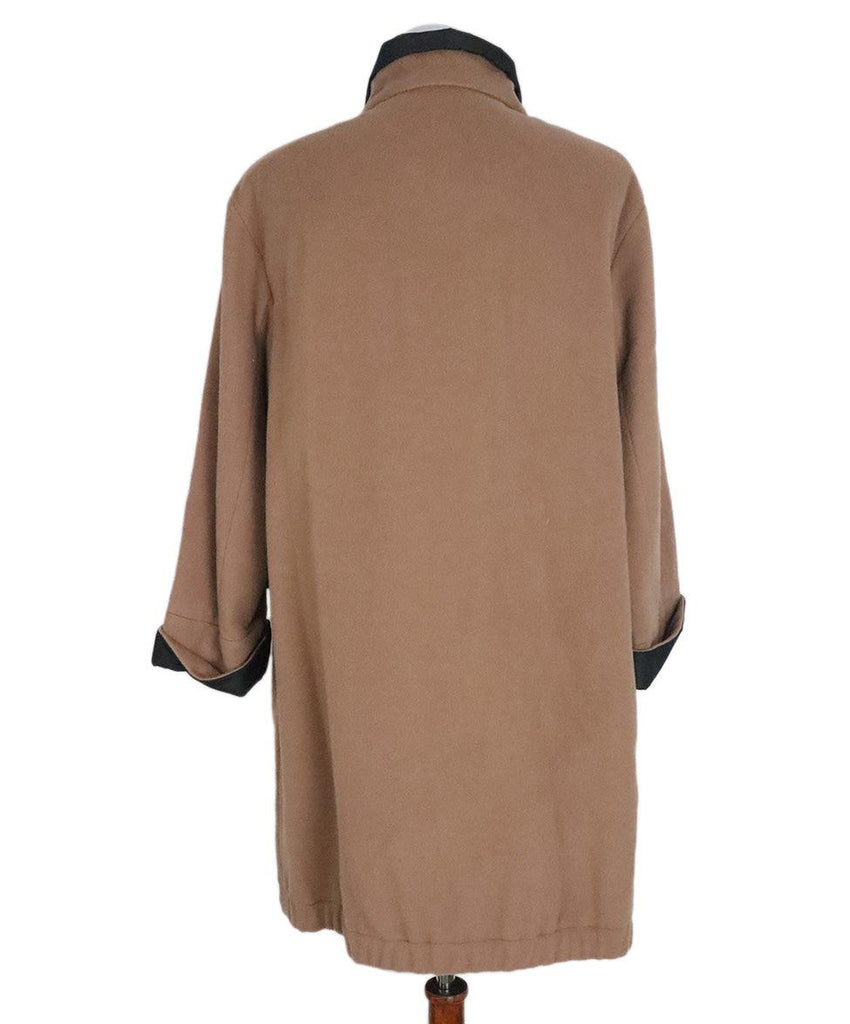 Peserico Brown Wool Coat w/ Black Trim sz 4 - Michael's Consignment NYC