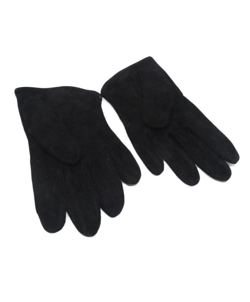 Piazza Sempione Black Suede Cutout Gloves - Michael's Consignment NYC