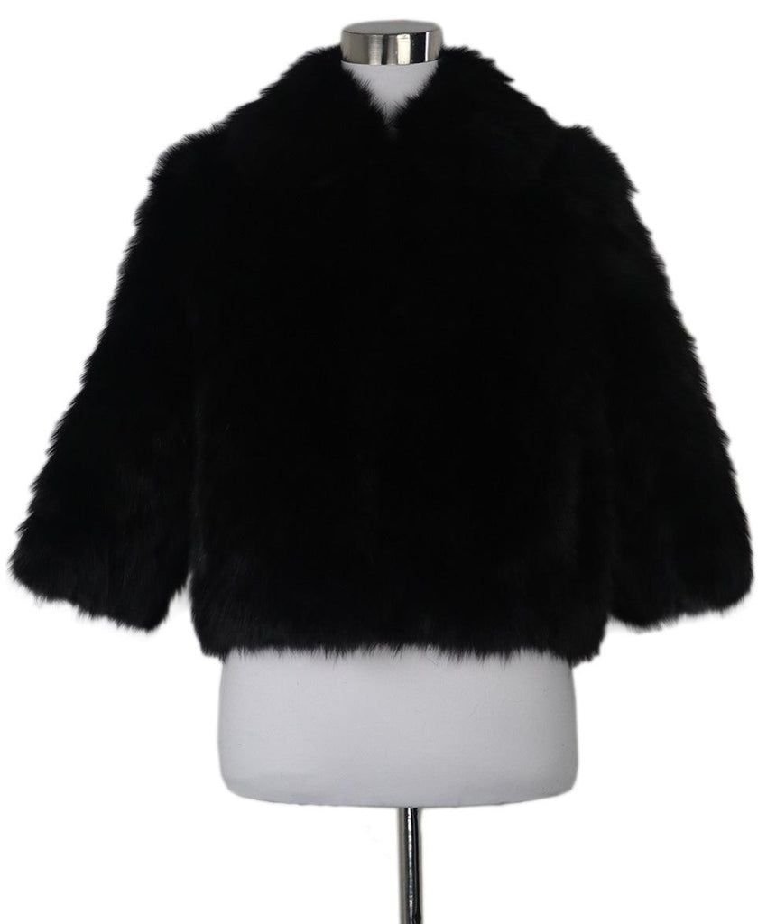 Prada Black Fur Cropped Jacket sz 4 - Michael's Consignment NYC