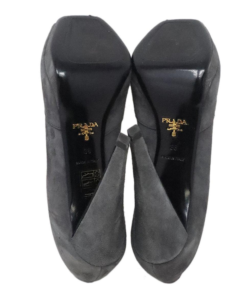 Prada Grey & Black Suede Heels sz 8 - Michael's Consignment NYC