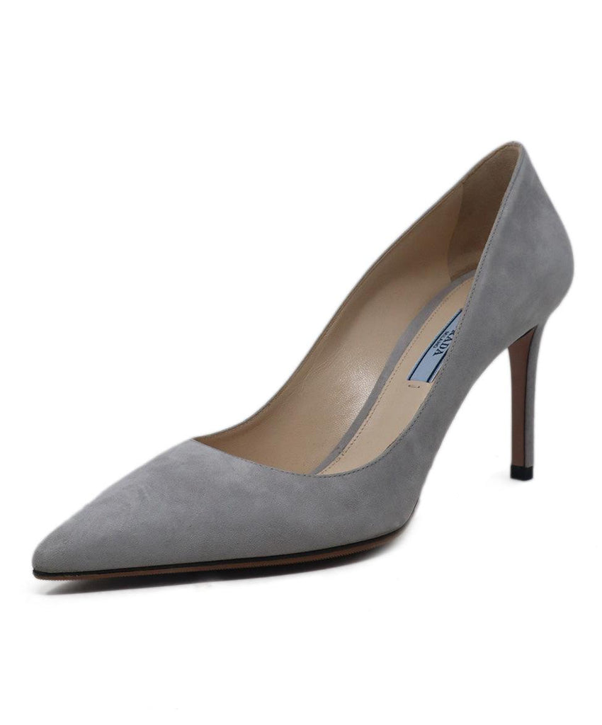 Prada Grey Suede Heels sz 8.5 - Michael's Consignment NYC
