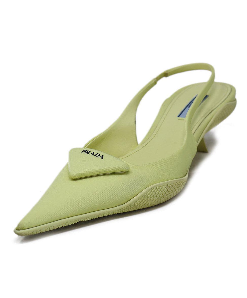 Prada Neon Yellow Nylon Slingbacks sz 7.5 - Michael's Consignment NYC