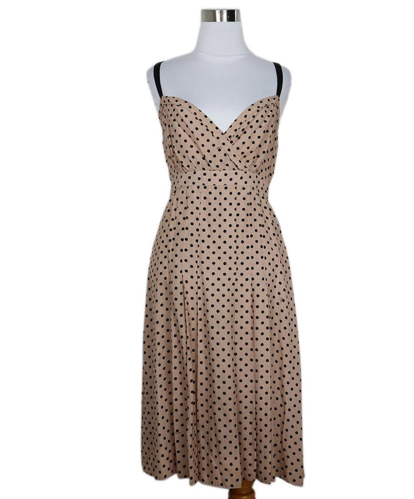 Prada Pink & Black Polka Dot Silk Dress sz 2 - Michael's Consignment NYC