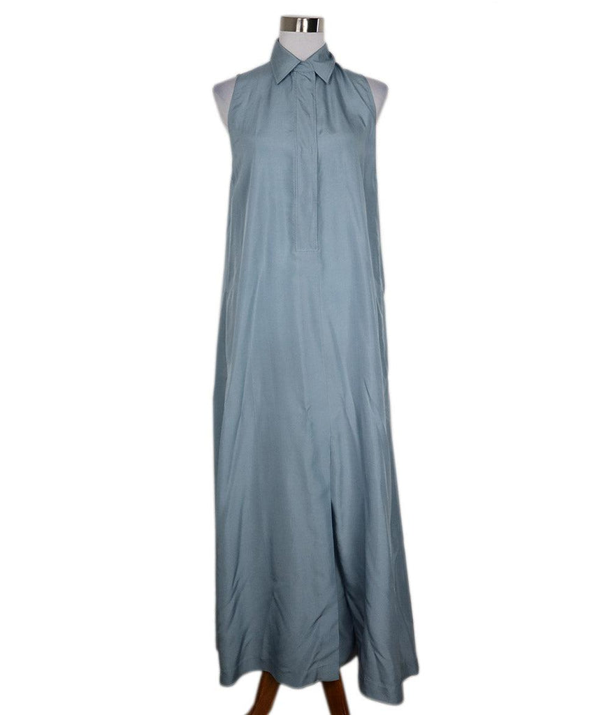 Prada Sleeveless Blue Silk Dress sz 8 - Michael's Consignment NYC