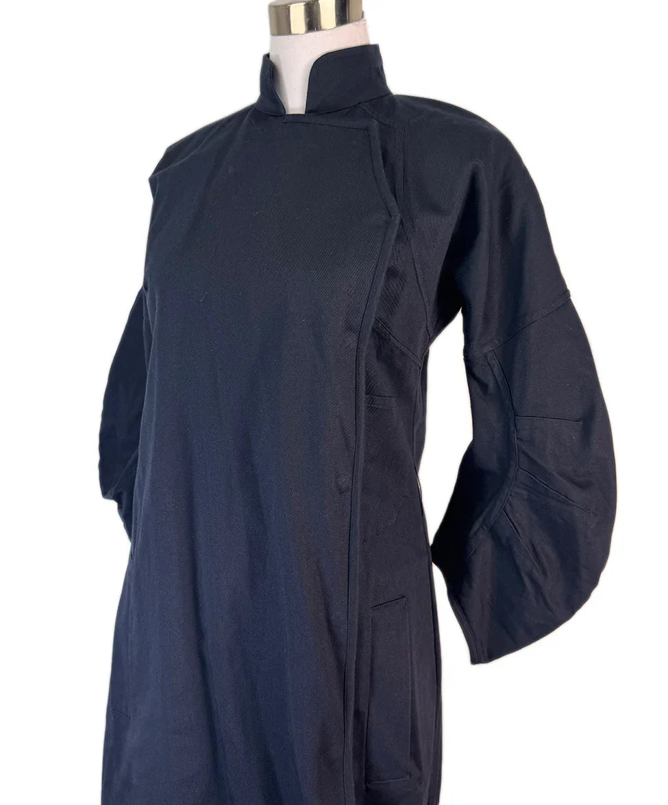 Prada Navy Trench Coat sz 42 l Michael's Luxury Consignment