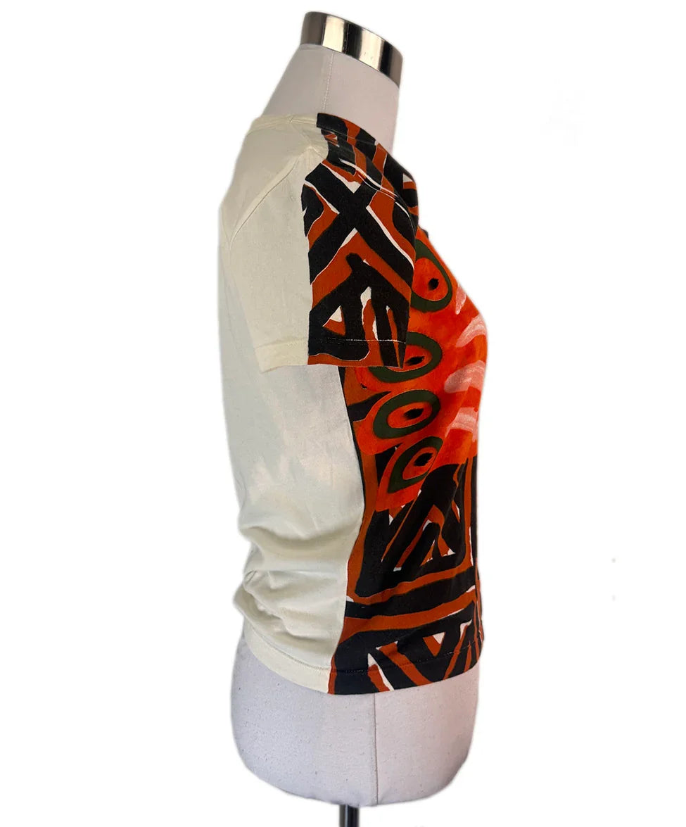 Prada Multicolor Print Cotton Top sz2 l Michael's Luxury