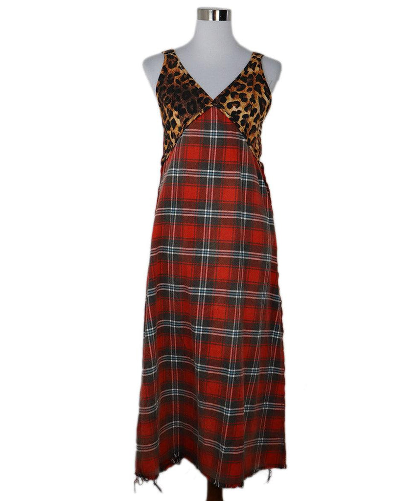 R 13 Plaid & Leopard Print Flannel Dress sz 2 - Michael's Consignment NYC