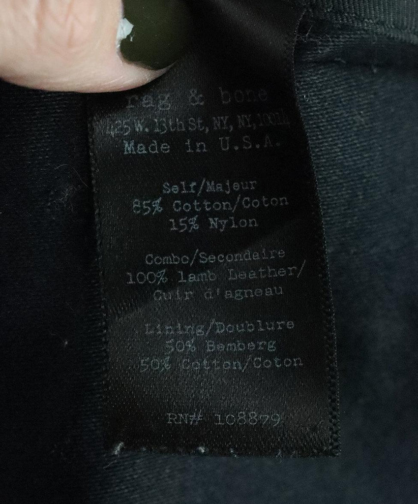 Rag & Bone Black Cotton Coat w/ Leather Trim sz 8 - Michael's Consignment NYC