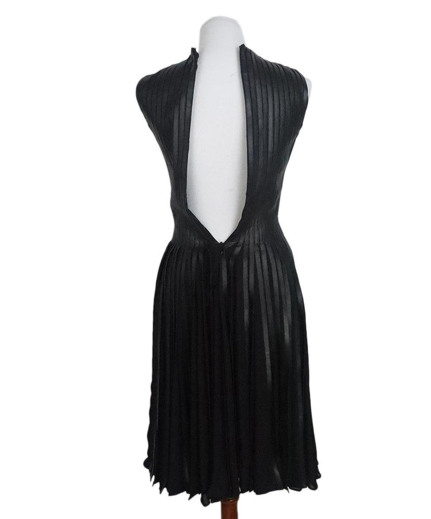 Ralph Lauren Black Leather Pleated Dress sz 4 - Michael's Consignment NYC