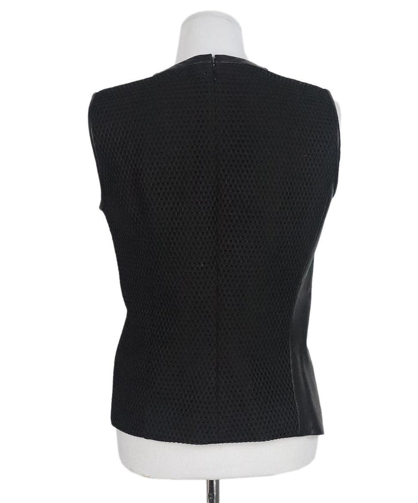 Reed Krakoff Black Leather Mesh Top sz 10 - Michael's Consignment NYC