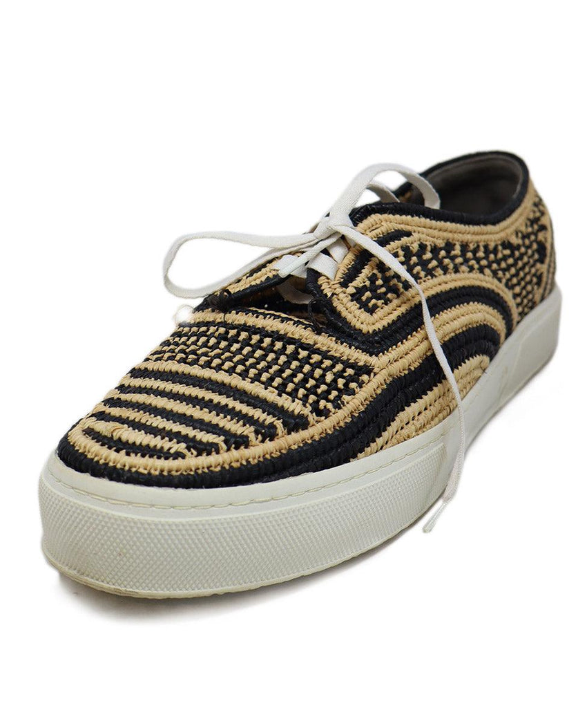 Robert Clergerie Black & Tan Raffia Sneakers sz 12 - Michael's Consignment NYC