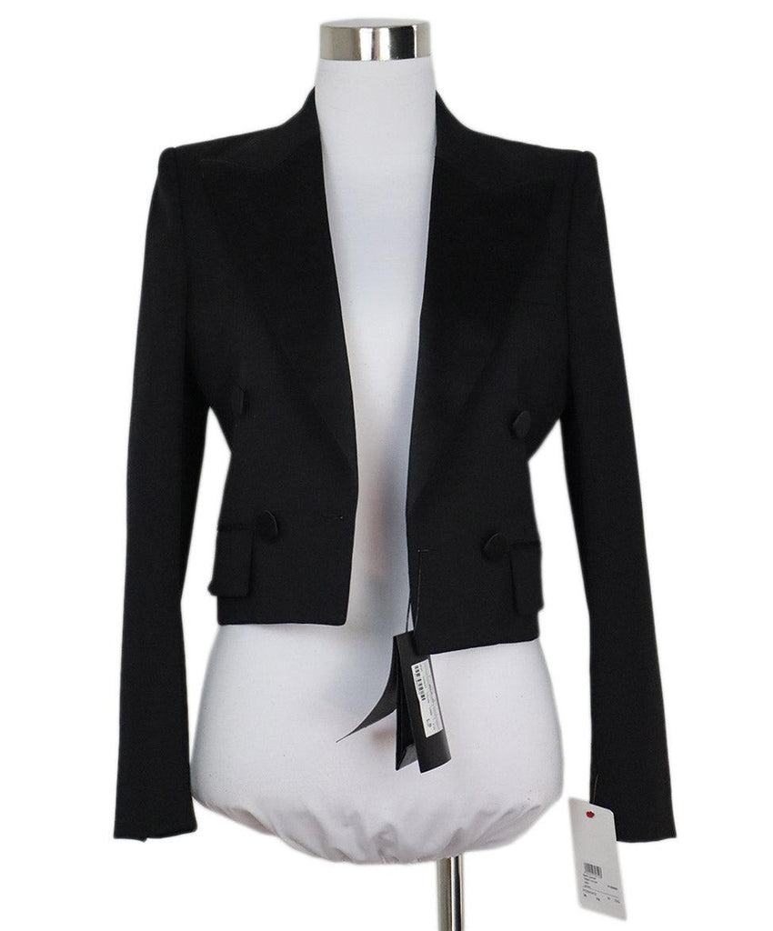 Saint Laurent Black Cropped Tuxedo Jacket sz 4 - Michael's Consignment NYC