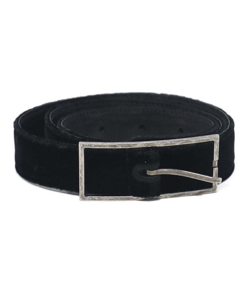 Saint Laurent Black Velvet Belt - Michael's Consignment NYC