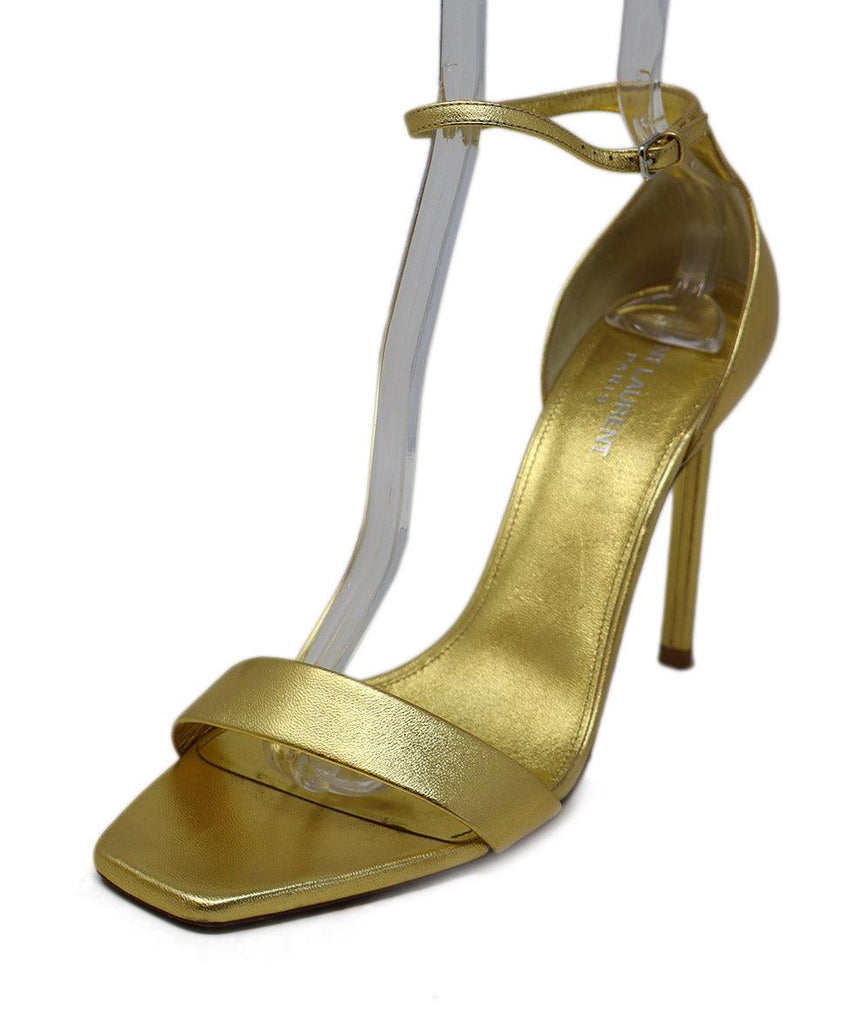 Saint Laurent Gold Leather Sandals sz 10 l Michael's Luxury