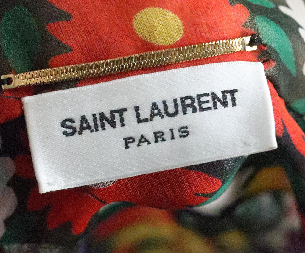 Saint Laurent Multicolor Floral Silk Blouse sz 2 - Michael's Consignment NYC